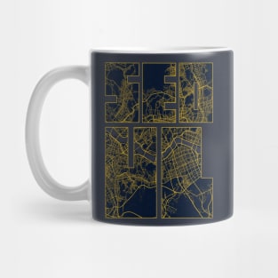 Seoul, South Korea City Map Typography - Gold Art Deco Mug